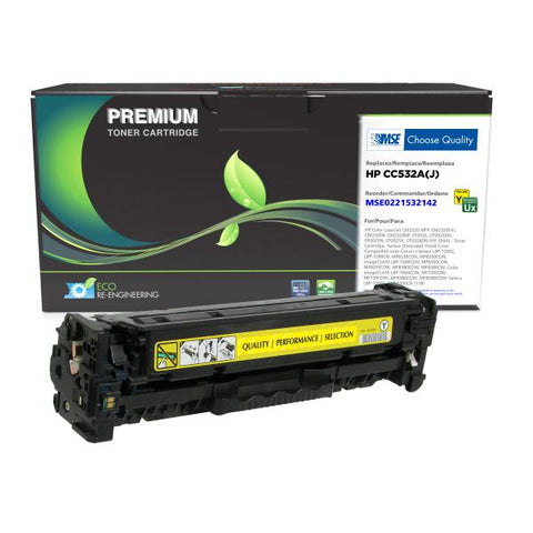 MSE Remanufactured Extended Yield Yellow Toner Cartridge for HP CC532A (HP 304A)
