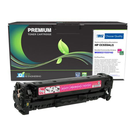 MSE Remanufactured Extended Yield Magenta Toner Cartridge for HP CC533A (HP 304A)