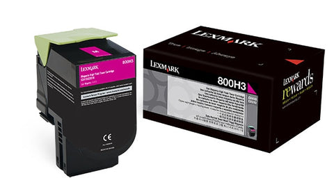 Lexmark (800H3) High Yield Magenta Toner Cartridge (3000 Yield)