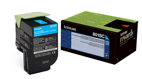 Lexmark (801SC) Cyan Return Program Toner Cartridge (2000 Yield)