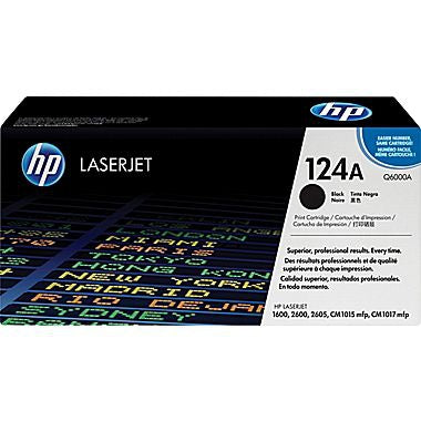 HP OEM HP 124A (Q6000A) Toner Cartridge, Black, 2.5K Yield